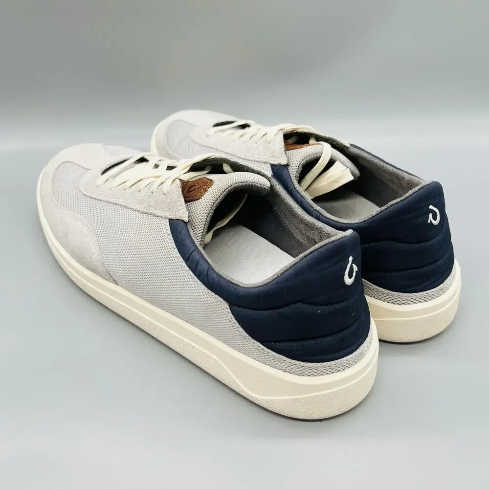 OluKai Shoes Mens 13 Gray Suede Mesh Punini Low Top Casual Sneakers Comfort